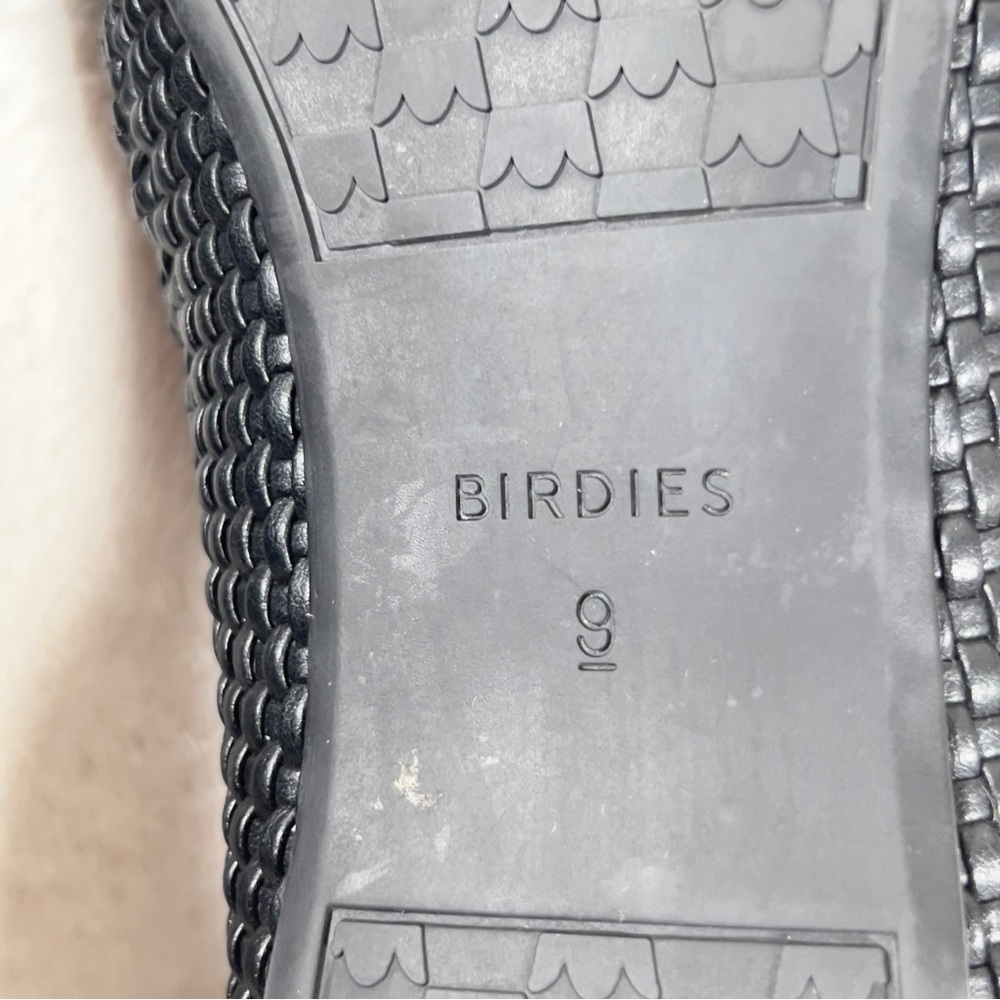 BIRDIES The Starling Woven Black Flats Womens Sz 9 Black Faux Leather - Picture 8 of 11